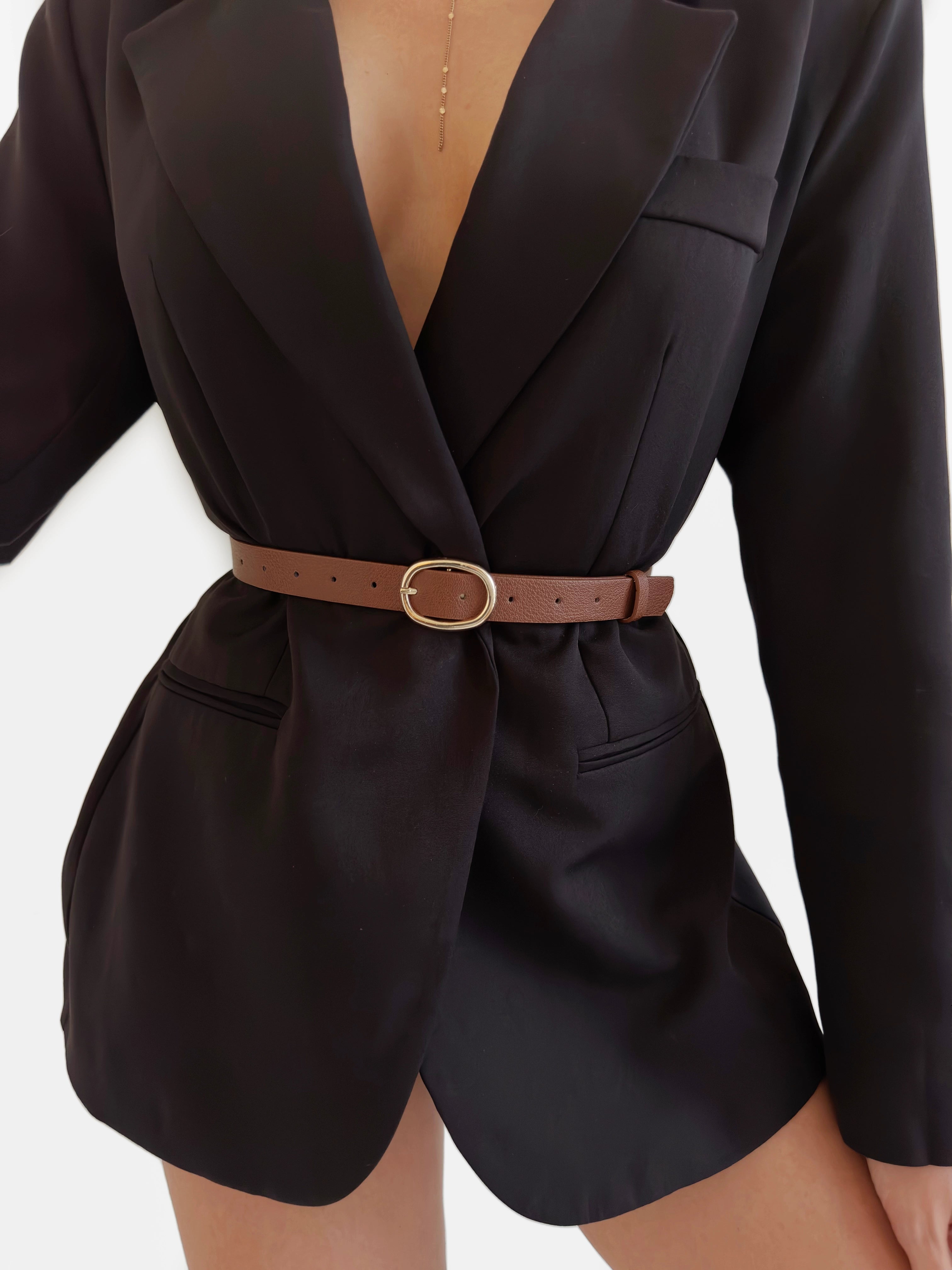 Ceinture à boucle ovale, Camel
