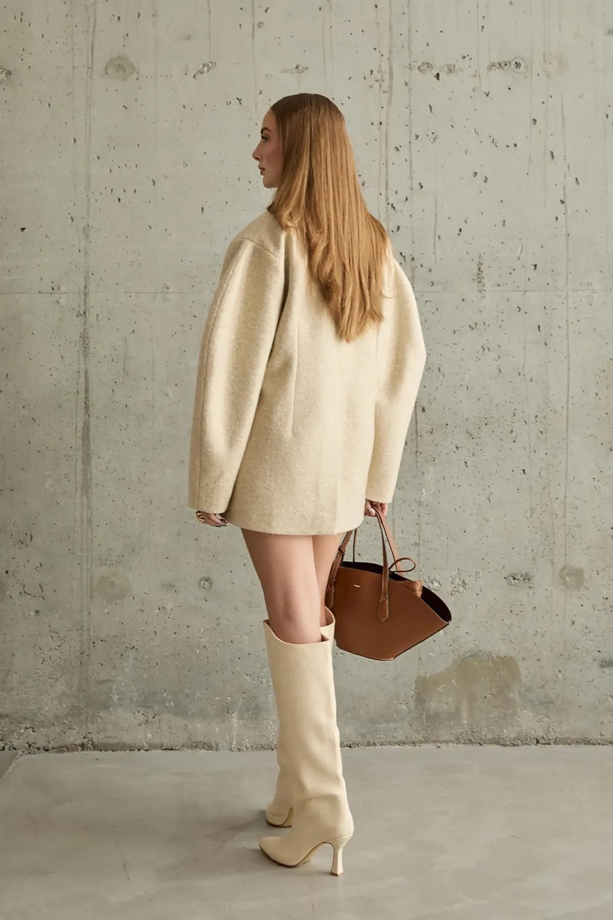 Manteau caban à manches bouffantes