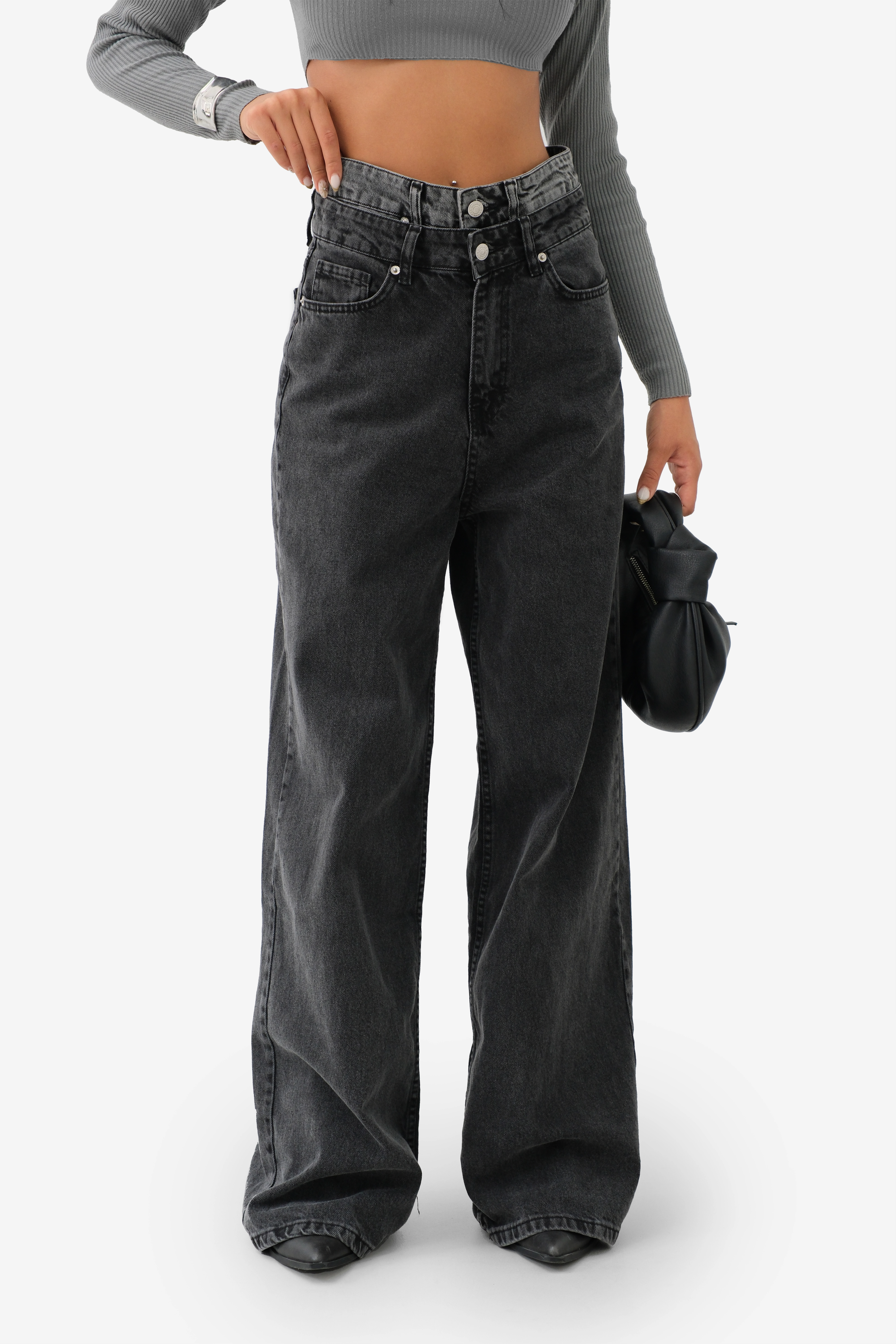 Jean à ceinture double